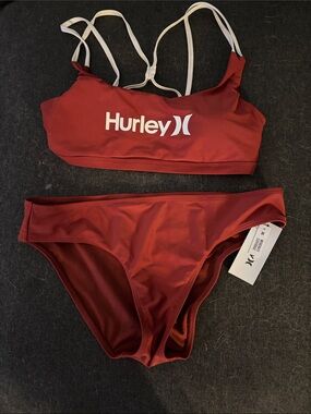 Hurley Women's Deep Red Strappy Two-Piece Bikini